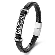 Buddha Stones Titanium Steel Balance Multi-Layered Leather Figure-Eight Bracelet - image 7