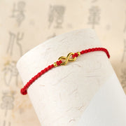 Buddha Stones Infinity Charm Brass Red String Adjustable Protection Bracelet - image 4