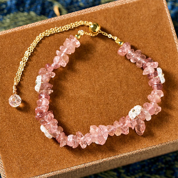 FREE Today: Spiritual and Positive Irregular Crystal Flower Design Amethyst White Crystal Bracelet - Strawberry Quartz(Wrist Circumference: 15-19cm) - image 41