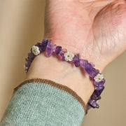FREE Today: Spiritual and Positive Irregular Crystal Flower Design Amethyst White Crystal Bracelet - image 5
