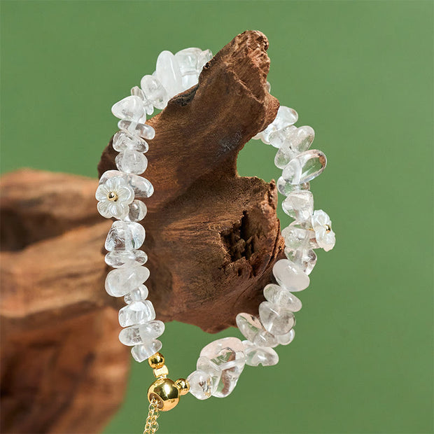 FREE Today: Spiritual and Positive Irregular Crystal Flower Design Amethyst White Crystal Bracelet - image 12