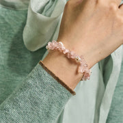 Buddha Stones Irregular Crystal Flower Design Amethyst White Crystal Balance Bracelet - image 38