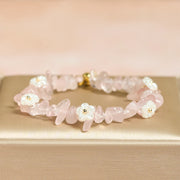 Buddha Stones Irregular Crystal Flower Design Amethyst White Crystal Balance Bracelet - image 34