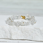Buddha Stones Irregular Crystal Flower Design Amethyst White Crystal Balance Bracelet - image 13