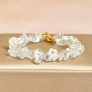 Buddha Stones Irregular Crystal Flower Design Amethyst White Crystal Balance Bracelet - image 10