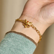 FREE Today: Wisdom and Luck 24k Gold Plated Brass Fox Design Heart Charm Chain Bracelet - image 7