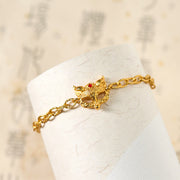 FREE Today: Wisdom and Luck 24k Gold Plated Brass Fox Design Heart Charm Chain Bracelet - image 3