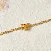 FREE Today: Wisdom and Luck 24k Gold Plated Brass Fox Design Heart Charm Chain Bracelet - image 2