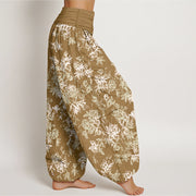 Buddha Stones Cotton Retro Layered Petals Pattern Women's Elastic Waist Harem Pants - image 7