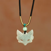 Buddha Stones Fox Mask Prosperity Luck Rope Necklace Pendant - image 4