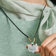 Buddha Stones Fox Mask Prosperity Luck Rope Necklace Pendant - image 5