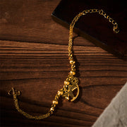 Buddha Stones Chinese Zodiac Year Of The Horse 24k Gold Plated Copper Coin Luck Bracelet - image 4