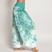 Buddha Stones Cotton Lively Ocean Seashells Coral Pattern Women's Elastic Waist Harem Pants - image 10