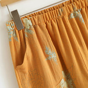 Buddha Stones 2pcs Frog-Button Printed Long Sleeve Cardigan Shirt Pants With Pockets Cotton Set  - image 15