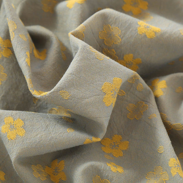 Buddha Stones 2pcs Jacquard Floral Long Sleeve Frog-Button Shirt Pants With Pockets Cotton Set  - image 1