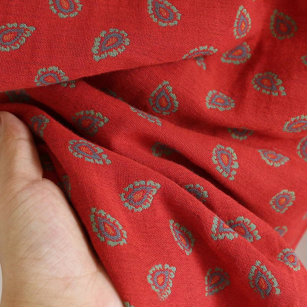 Buddha Stones 2pcs Jacquard Floral Long Sleeve Frog-Button Shirt Pants With Pockets Cotton Set  - image 15