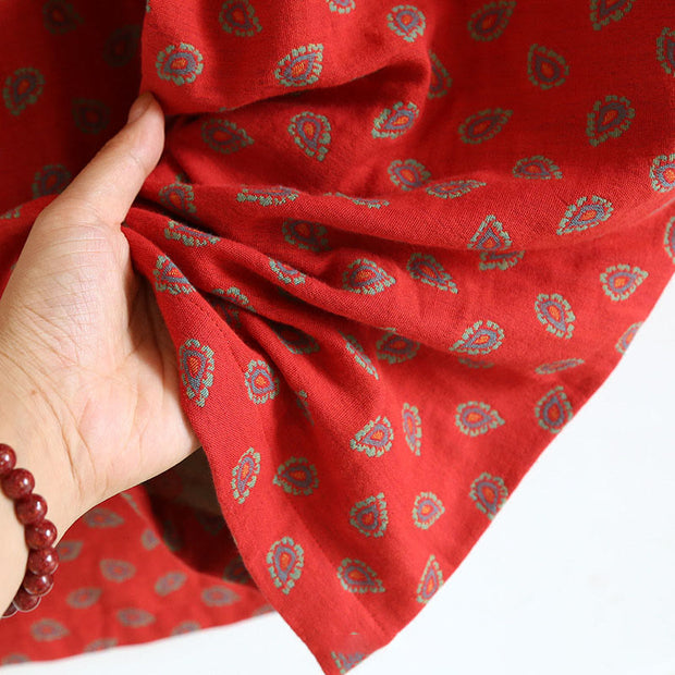 Buddha Stones 2pcs Jacquard Floral Long Sleeve Frog-Button Shirt Pants With Pockets Cotton Set  - image 18