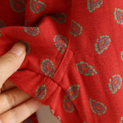 Buddha Stones 2pcs Jacquard Floral Long Sleeve Frog-Button Shirt Pants With Pockets Cotton Set  - image 14