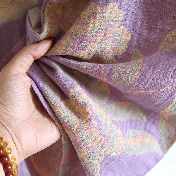 Buddha Stones 2pcs FLoral Pattern Long Sleeve Crew Neck Button Design Shirt Pants With Pockets Cotton Set  - image 13