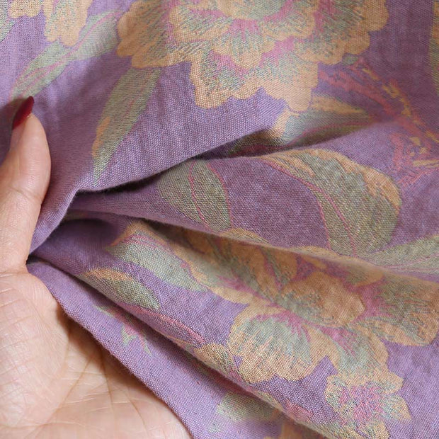 Buddha Stones 2pcs FLoral Pattern Long Sleeve Crew Neck Button Design Shirt Pants With Pockets Cotton Set  - image 23