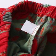 Buddha Stones 2pcs Patchwork Long Sleeve Frog-Button Crew Neck Shirt Pants With Pockets Cotton Set  - image 12