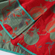 Buddha Stones 2pcs Patchwork Long Sleeve Frog-Button Crew Neck Shirt Pants With Pockets Cotton Set  - image 9