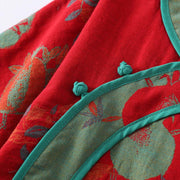 Buddha Stones 2pcs Patchwork Long Sleeve Frog-Button Crew Neck Shirt Pants With Pockets Cotton Set  - image 6