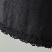 Buddha Stones Women's Pure Color Lace Patchwork Drawstring Thermal Cotton Pants With Pockets - image 13