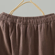 Buddha Stones Women's Pure Color Lace Patchwork Drawstring Thermal Cotton Pants With Pockets - image 3