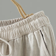 Buddha Stones Women's Pure Color Lace Patchwork Drawstring Thermal Cotton Pants With Pockets - image 18