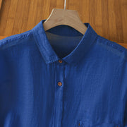 Buddha Stones Fall Commute Lapel Women's Long Sleeve Shirt With Pocket - image 20