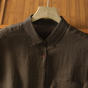 Buddha Stones Fall Commute Lapel Women's Long Sleeve Shirt With Pocket - image 12