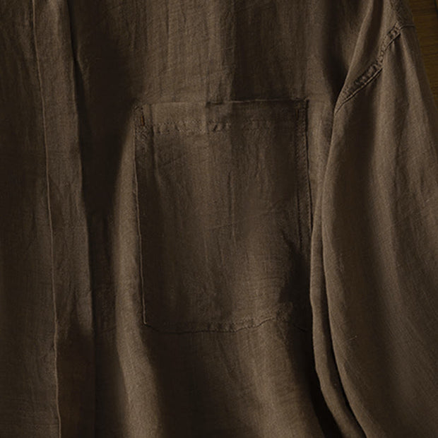 Buddha Stones Fall Commute Lapel Women's Long Sleeve Shirt With Pocket - image 15