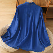 Buddha Stones Fall Commute Lapel Women's Long Sleeve Shirt With Pocket - image 19