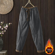 Buddha Stones Plain Cotton Fleece-lined Women's Harem Thermal Pants With Pockets - DimGray - US8-10，UK/AU12-14，EU40-42 (2XL) - image 14