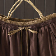 Buddha Stones Plain Cotton Fleece-lined Women's Harem Thermal Pants With Pockets - image 7