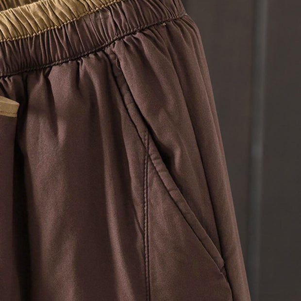 Buddha Stones Plain Cotton Fleece-lined Women's Harem Thermal Pants With Pockets - image 13