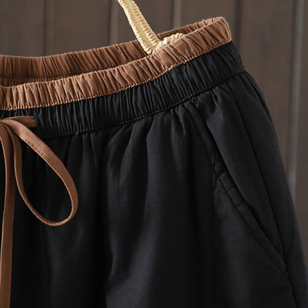 Buddha Stones Plain Cotton Women's Harem Thermal Pants With Pockets - image 3