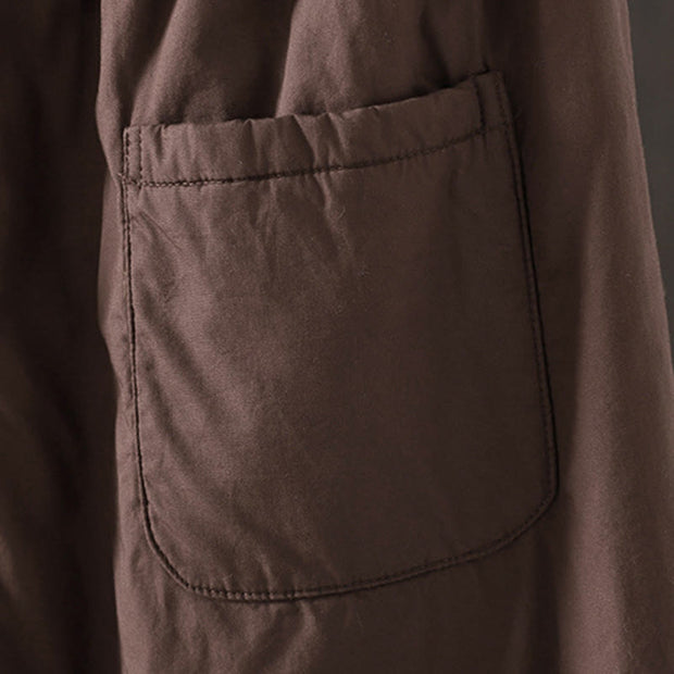 Buddha Stones Plain Cotton Fleece-lined Women's Harem Thermal Pants With Pockets - image 10