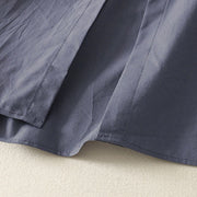 Buddha Stones Fall Solid Color Lapel Buttons Long Sleeve Cotton Midi Dress With Pockets - image 19