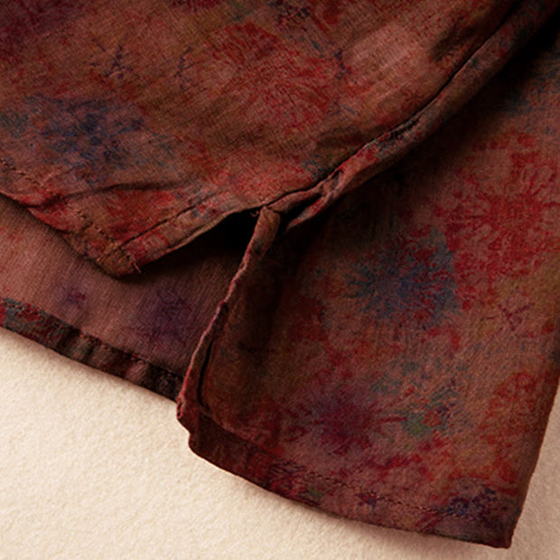 Buddha Stones Spring V-Neck Printed Floral Pattern Women's Long Sleeve Shirt - image 22