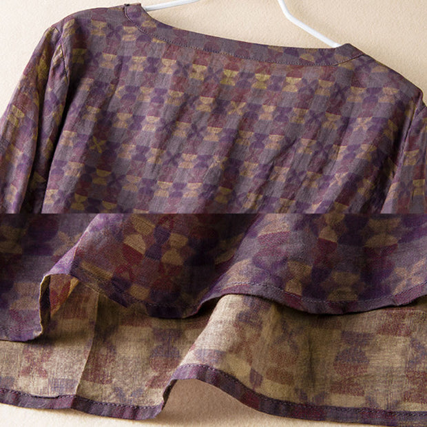 Buddha Stones Spring V-Neck Printed Floral Pattern Women's Long Sleeve Shirt - image 17