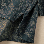 Buddha Stones Spring V-Neck Printed Floral Pattern Women's Long Sleeve Shirt - image 6