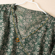 Buddha Stones Spring V-Neck Printed Floral Pattern Women's Long Sleeve Shirt - image 10