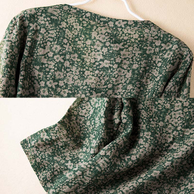 Buddha Stones Spring V-Neck Printed Floral Pattern Women's Long Sleeve Shirt - image 11