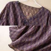 Buddha Stones Spring V-Neck Printed Floral Pattern Women's Long Sleeve Shirt - image 16