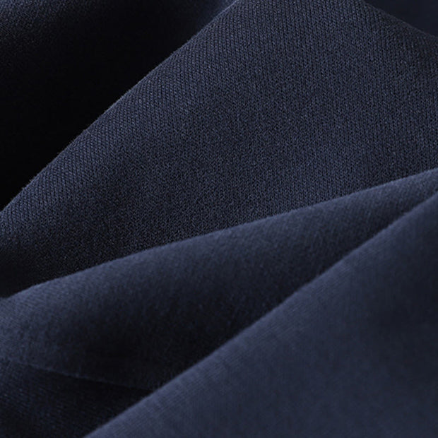 Buddha Stones Midnightblue Zipper Thermal Fleece-lined Cotton Women's Wide Leg Pants With Pockets - image 6