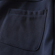 Buddha Stones Midnightblue Zipper Thermal Fleece-lined Cotton Women's Wide Leg Pants With Pockets - image 7