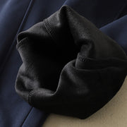 Buddha Stones Midnightblue Zipper Thermal Fleece-lined Cotton Women's Wide Leg Pants With Pockets - image 10