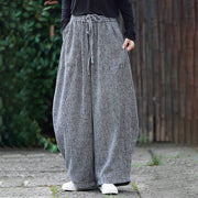 Buddha Stones Winter Men's Pure Color Drawstring Design Cotton High Waist Pants With Pockets - image 30